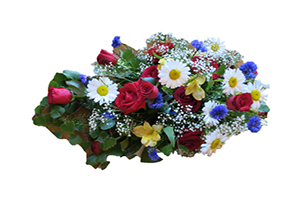 Blommor till begravning Mariefred - Beställ blommor till begravning - Kistdekoration i sommarens färger